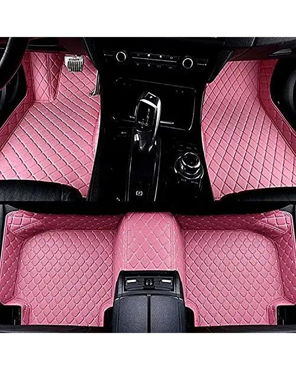 Auto Fussmatte Für Hyundai Für Veloster 2010-2024 5-Sitzer wasserdichte Vollschutzeinlagen Innenteppiche Auto-Fußmatten Autofußmatten(Pink) von HUYHSD