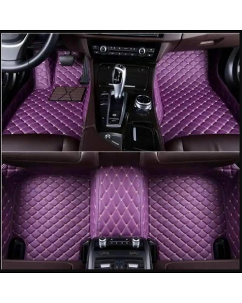 Auto Fussmatte Für Hyundai Für Veloster 2010-2024 5-Sitzer wasserdichte Vollschutzeinlagen Innenteppiche Auto-Fußmatten Autofußmatten(Purple) von HUYHSD