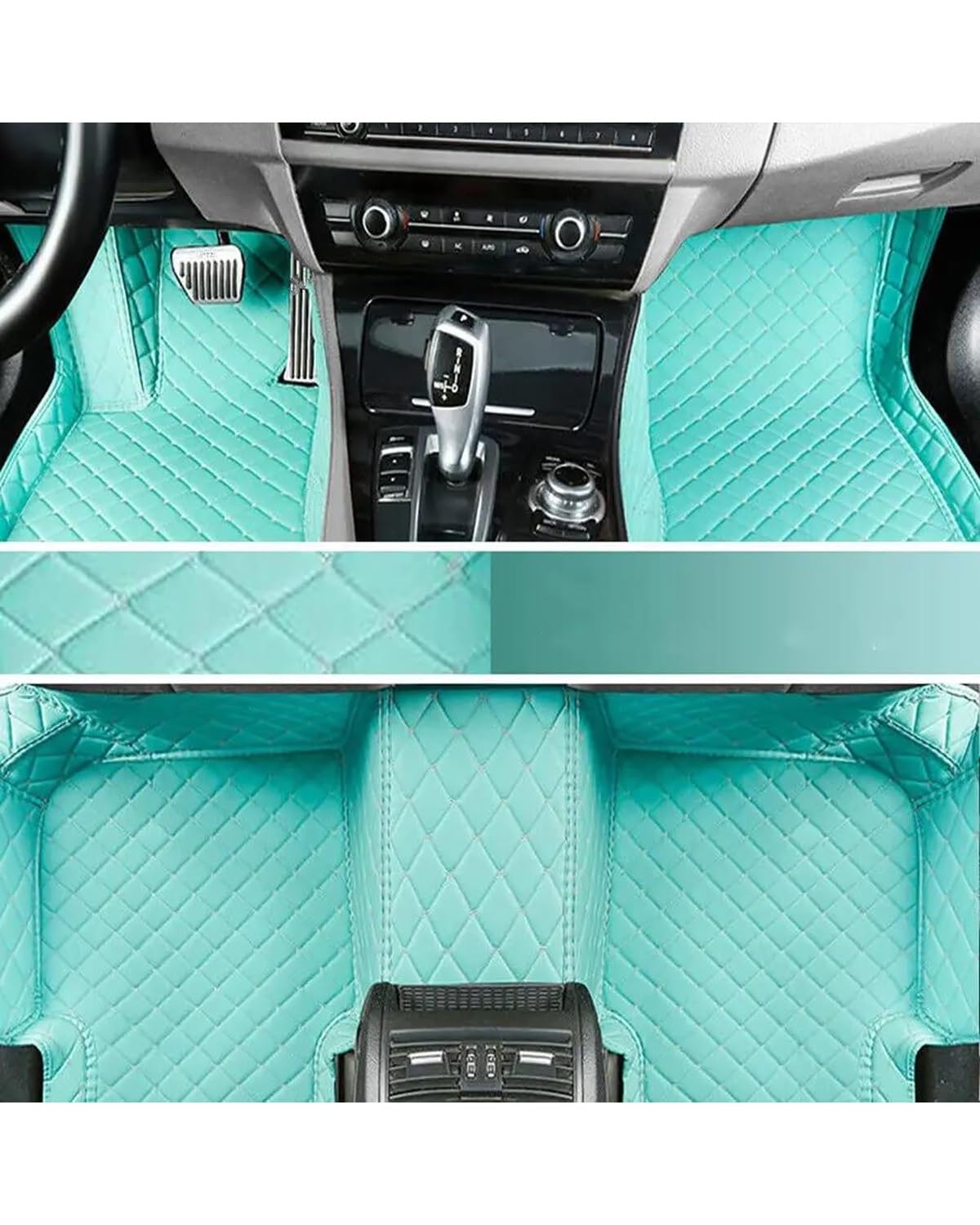 Auto Fussmatte Für Hyundai Für Veloster 2010-2024 5-Sitzer wasserdichte Vollschutzeinlagen Innenteppiche Auto-Fußmatten Autofußmatten(Sky Blue) von HUYHSD