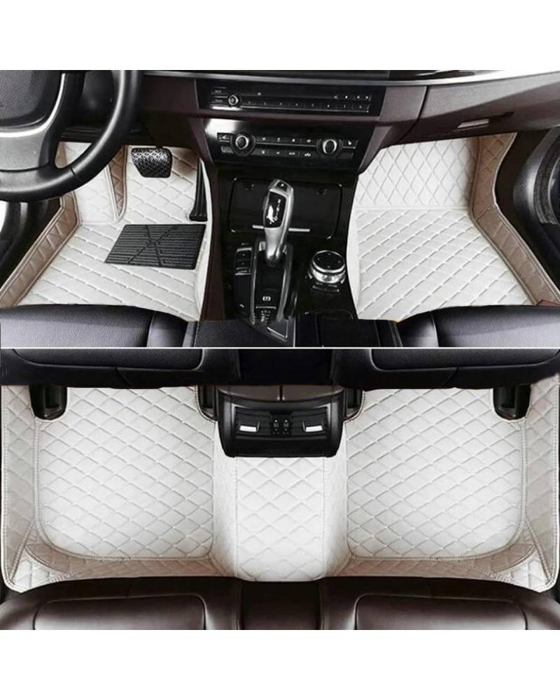 Auto Fussmatte Für Hyundai Für Veloster 2010-2024 5-Sitzer wasserdichte Vollschutzeinlagen Innenteppiche Auto-Fußmatten Autofußmatten(White) von HUYHSD