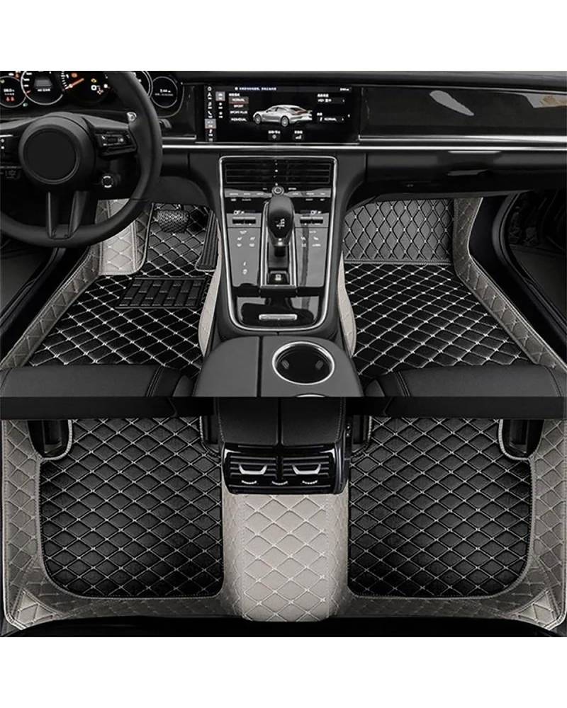 Auto Fussmatte Für Hyundai Terracan 2001-2012 Kunstleder-Auto-Fußmatten Floorliners Teppiche Teppiche Pads Innenausstattung Autofußmatten(Black Gray,Right Hand Drive) von HUYHSD