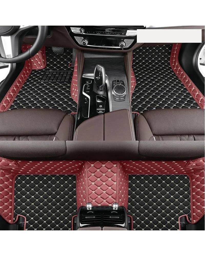 Auto Fussmatte Für Hyundai Terracan 2001-2012 Kunstleder-Auto-Fußmatten Floorliners Teppiche Teppiche Pads Innenausstattung Autofußmatten(Wine Black,Left Hand Drive) von HUYHSD