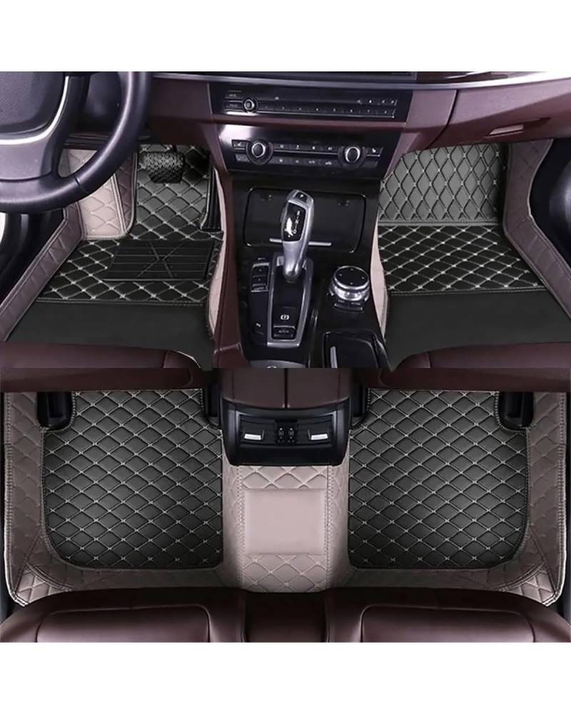 Auto Fussmatte Für Jaguar Für XF 2008-2015 5-Sitzer wasserdichte Volle Abdeckung Liner Innenteppiche Auto-Fußmatten Autofußmatten(Black Gray) von HUYHSD