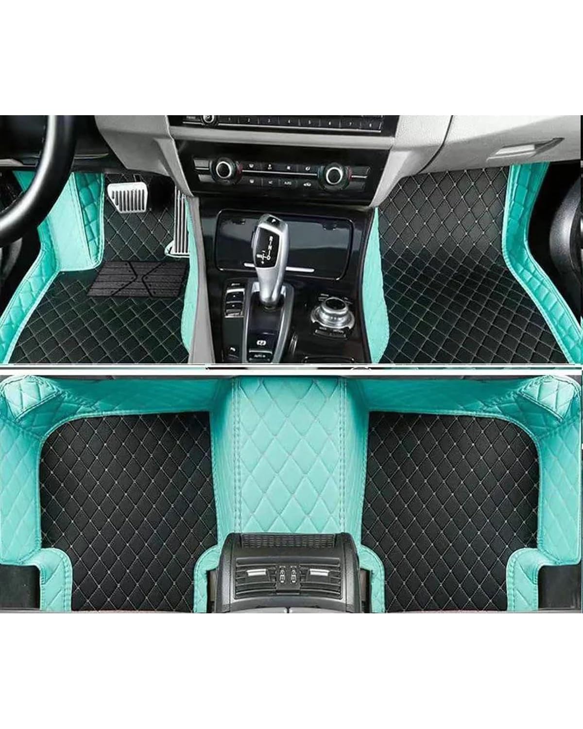 Auto Fussmatte Für Jaguar Für XF 2008-2015 5-Sitzer wasserdichte Volle Abdeckung Liner Innenteppiche Auto-Fußmatten Autofußmatten(Black Light Blue) von HUYHSD