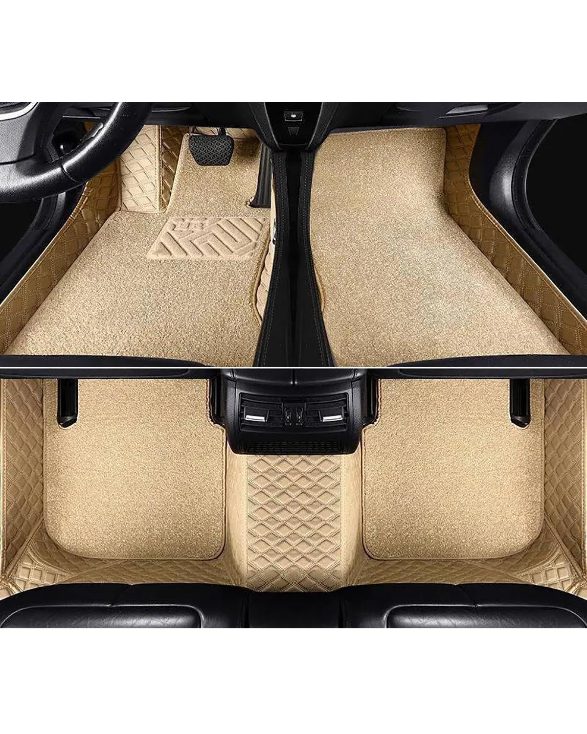 Auto Fussmatte Für Lexus UX-Serie UX200 260h 2019 2020 2021 2022 Autofußmatten komplettes Set wasserdichtes rutschfestes Innenzubehör Autofußmatten(Beige Set) von HUYHSD