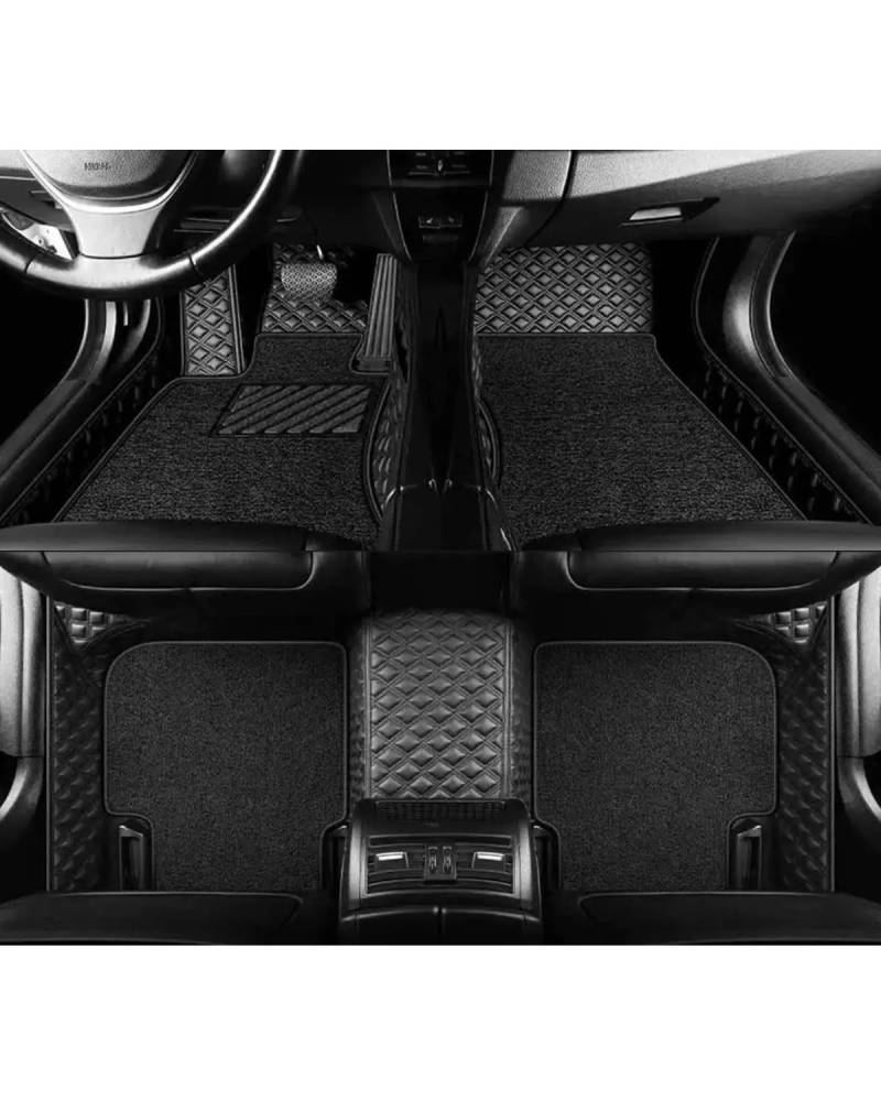 Auto Fussmatte Für Lynk&Co 03 2018 2019 2020 2021 2022 Auto-Fußmatten komplettes Set wasserdicht rutschfest Innenzubehör Autofußmatten(Black Set) von HUYHSD