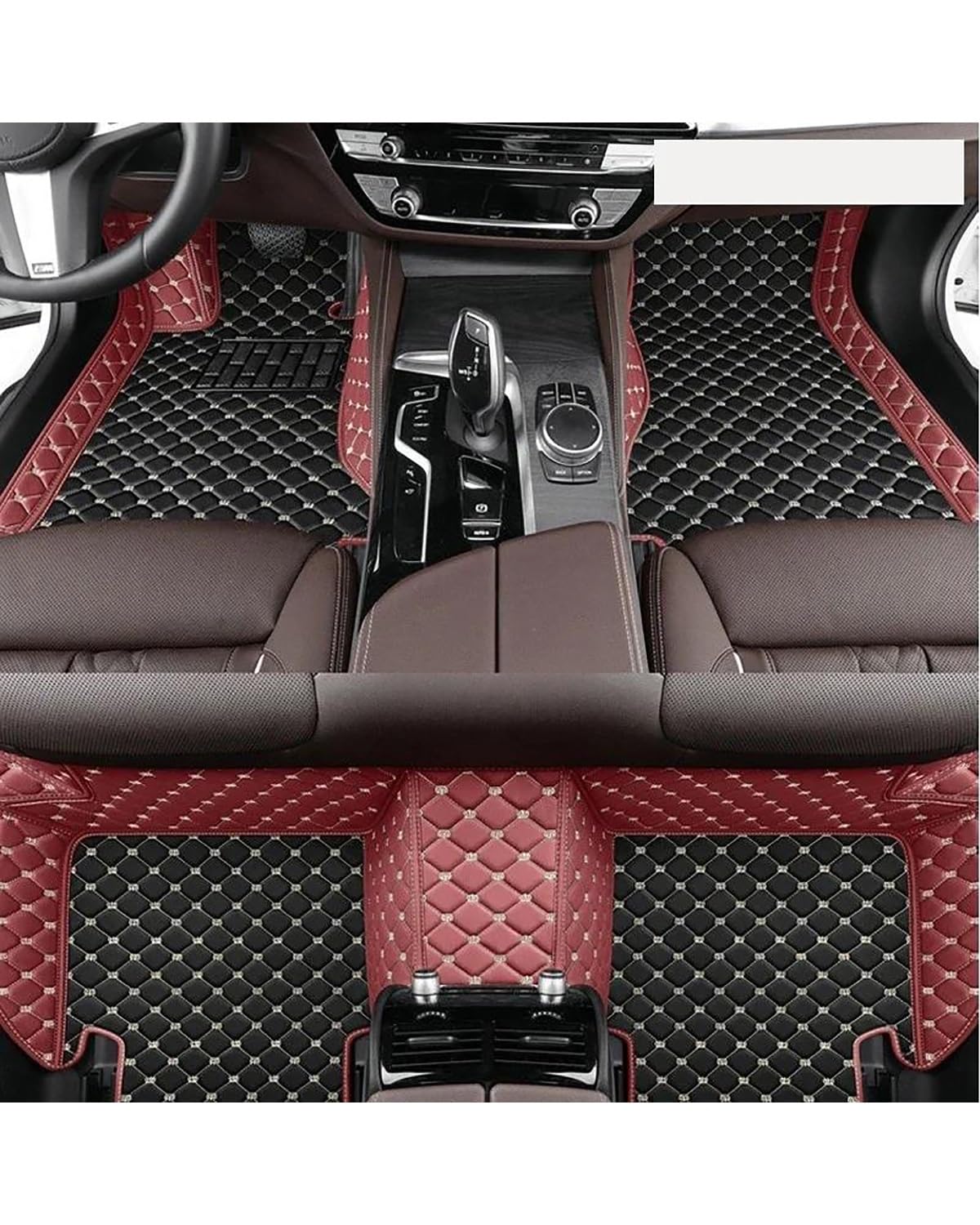 Auto Fussmatte Für Skoda Für Fabia 5J Für MG MK2 2007-2014 Kunstleder Auto Fußmatten Floorliners Teppiche Teppiche Pads Autofußmatten(Wine Black,Right Hand Drive) von HUYHSD