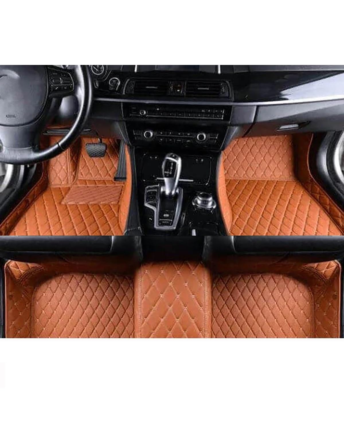 Auto Fussmatte Für Skoda Für Octavia MK3 5E 2023-2013 Kunstleder Auto Fußmatten Floorliners Teppiche Teppiche Pads Innenausstattung Autofußmatten(Brown,Left Hand Drive) von HUYHSD