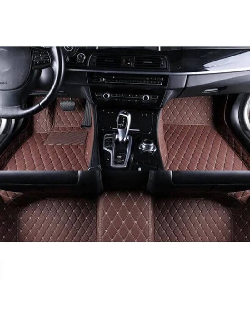 Auto Fussmatte Für Skoda Für Octavia MK3 5E 2023-2013 Kunstleder Auto Fußmatten Floorliners Teppiche Teppiche Pads Innenausstattung Autofußmatten(Dark Brown,Left Hand Drive) von HUYHSD