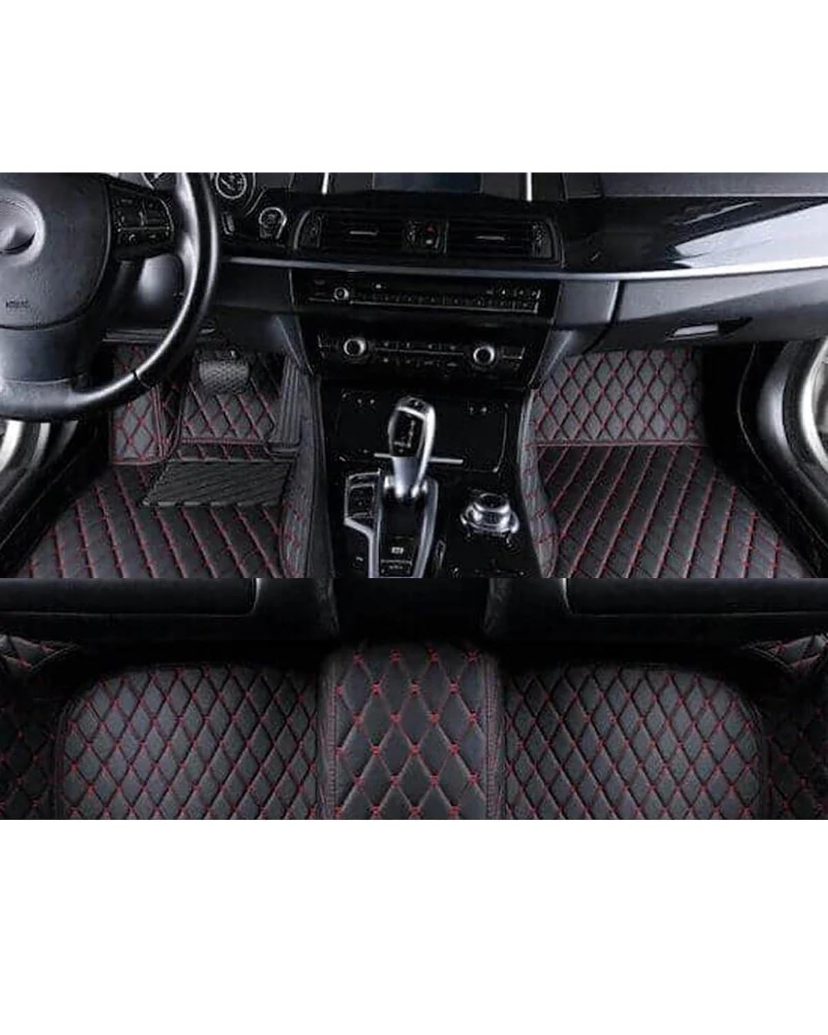 Auto Fussmatte Für Skoda Für Octavia MK3 5E 2023-2013 Kunstleder Auto Fußmatten Floorliners Teppiche Teppiche Pads Innenausstattung Autofußmatten(Dark Red,Left Hand Drive) von HUYHSD