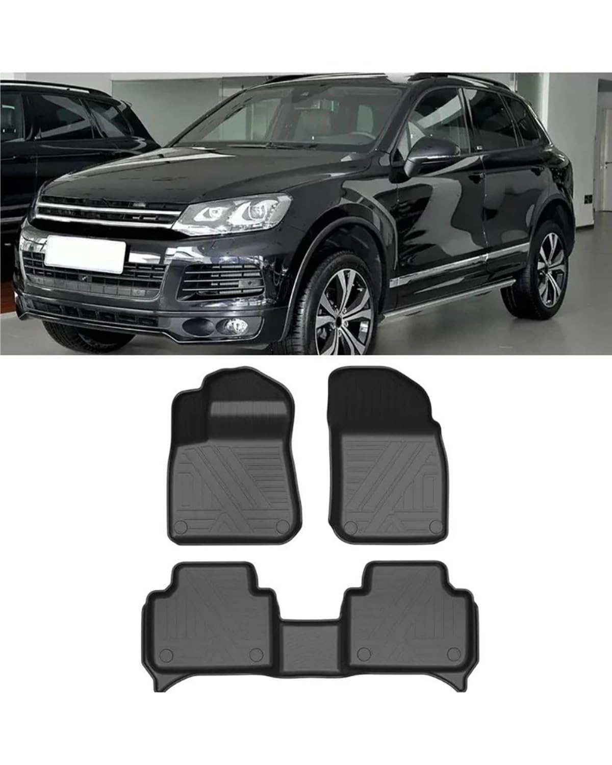 Auto Fussmatte Für Touareg 2010 2011 2012 2013 2014 2015-2023 Auto-Fußmatten TPE-Fußmatten Allwetter-Innenausstattung Autofußmatten(2010-2018 Petrol) von HUYHSD