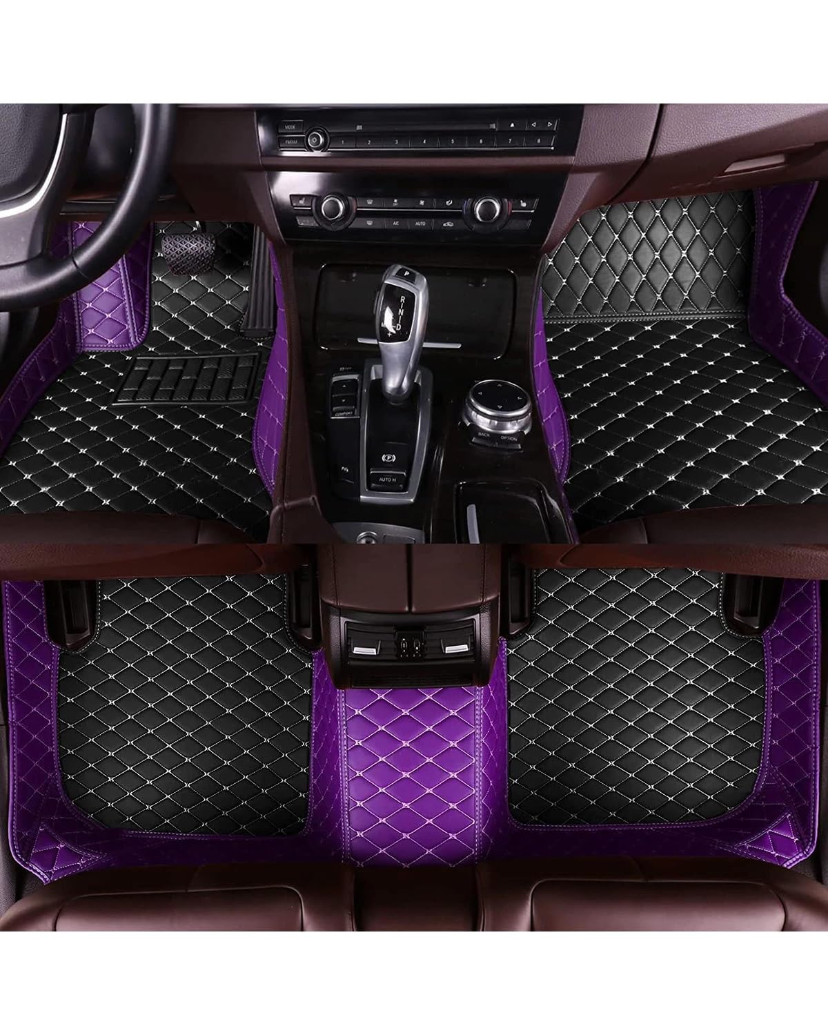 Auto Fussmatte Für Volvoes Für V60 2011-2018 5 Sitze wasserdichte Volle Abdeckung Liner Innenteppiche Auto-Fußmatten Autofußmatten(Black Purple) von HUYHSD