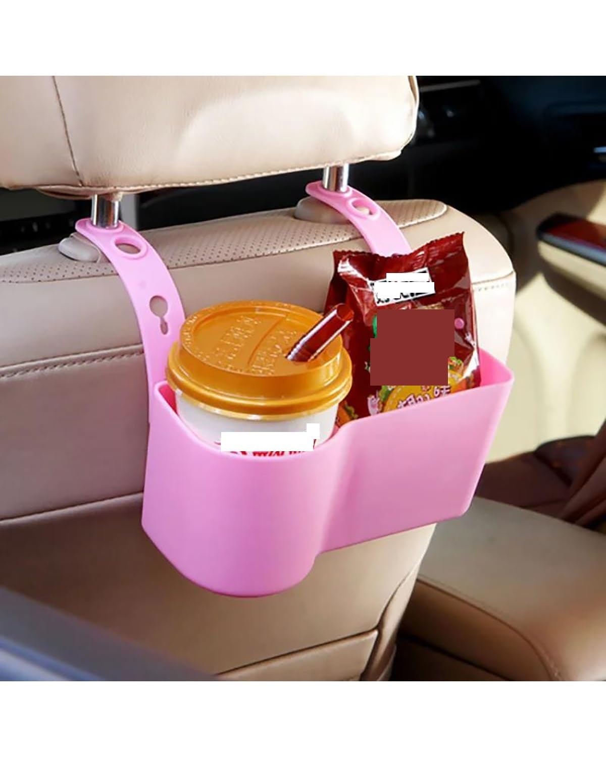 Auto Getränkehalter Auto Getränkehalter Multifunktionaler Getränkehalter Kopfstütze Rückenlehnenhalterung Organizer Fahrzeugbecher Getränkeaufbewahrungsbox Auto Getränkehalter für Lüftung(Pink) von HUYHSD