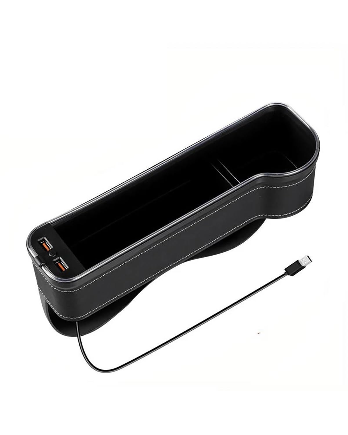 Auto Getränkehalter Autositz-Lückenfüller Getränkehalter Farbwechsel Auto-Lückenaufbewahrungs-Organizer Mit 2 USB Für Ladegerät Autozubehör Auto Getränkehalter für Lüftung(1pcs Right Black) von HUYHSD