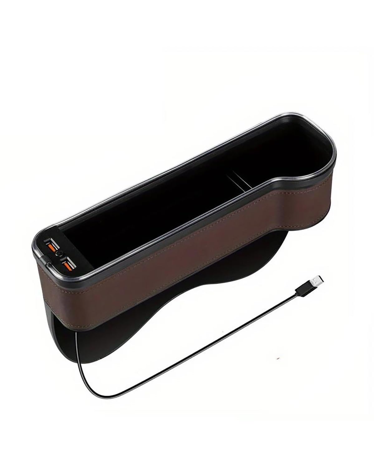 Auto Getränkehalter Autositz-Lückenfüller Getränkehalter Farbwechsel Auto-Lückenaufbewahrungs-Organizer Mit 2 USB Für Ladegerät Autozubehör Auto Getränkehalter für Lüftung(1pcs Right Brown) von HUYHSD