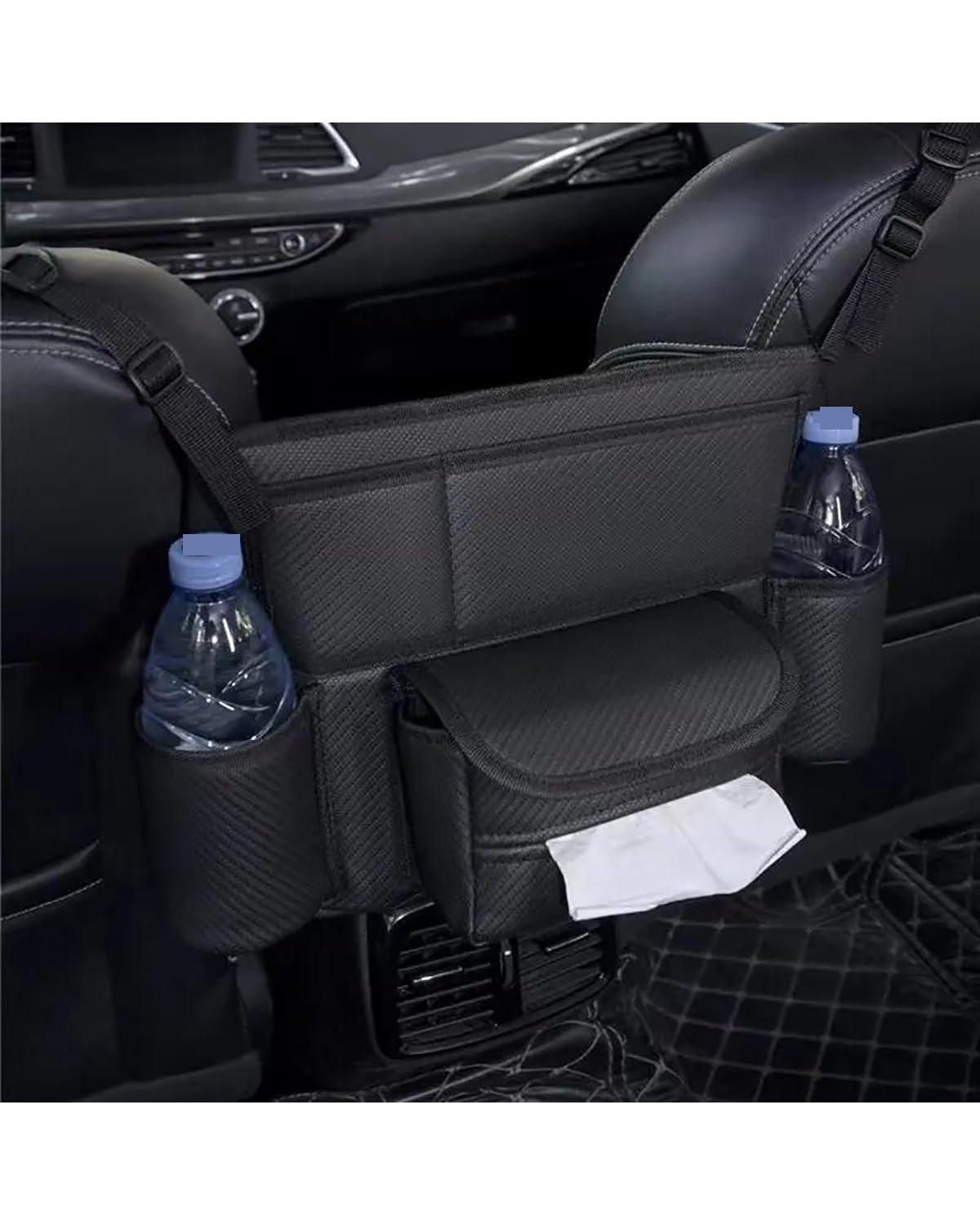 Auto Getränkehalter Autositz Mittelaufhänger Aufbewahrungstasche Auto Handtaschenhalter Zwischen Den Sitzen Taschentuch Wasserbecher Taschen Verstauen Aufräumen Auto Getränkehalter für Lüftung(H707) von HUYHSD