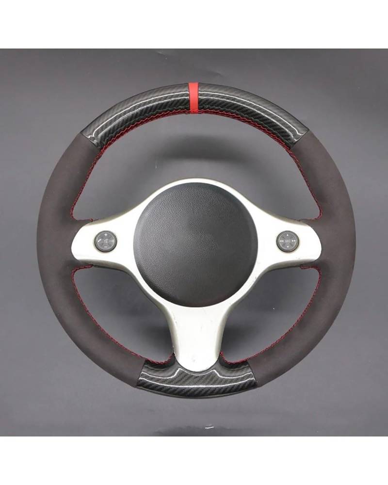 Auto Lenkradbezug Für Alfa Für Romeo 159 2005-2012 Brera Spider Sportwagon 2006-2011 Handgenähter Zopf Für Die Lenkradabdeckung Lenkradabdeckung(Faux Carbon Suede6) von HUYHSD