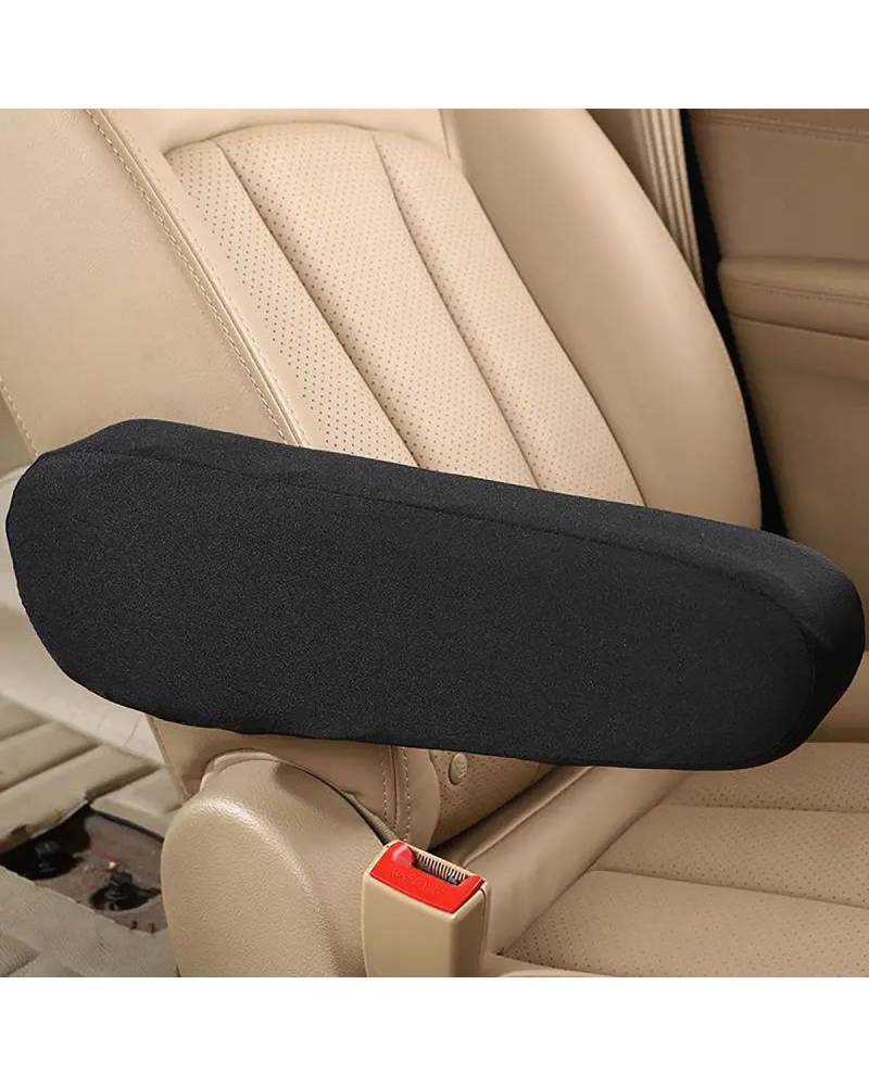 Mittelarmlehne Auto Armlehnenbezug Elastizität Stoff Stoff Auto Mittelkonsole Armlehnenschutz Universal Für Autositze Car Armrest Portable Handle(Black 1PC) von HUYHSD