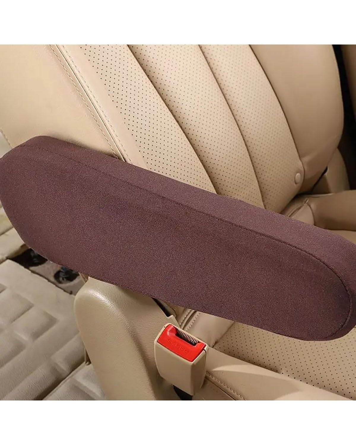 Mittelarmlehne Auto Armlehnenbezug Elastizität Stoff Stoff Auto Mittelkonsole Armlehnenschutz Universal Für Autositze Car Armrest Portable Handle(Coffee 1PC) von HUYHSD