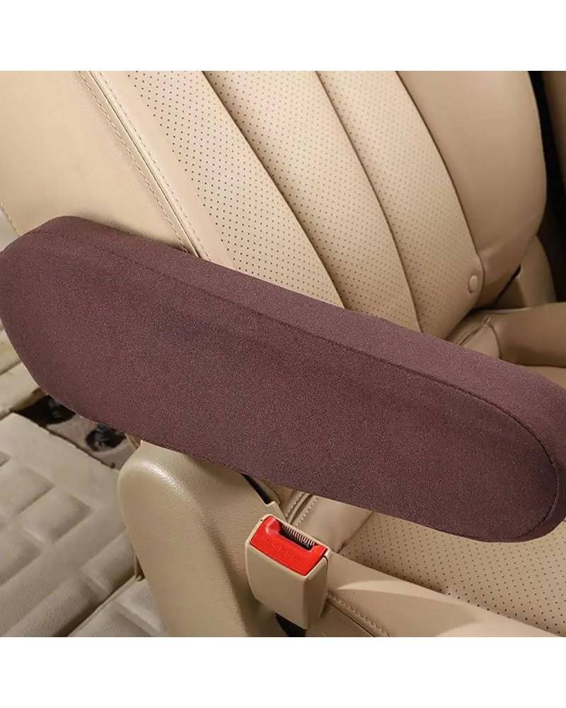 Mittelarmlehne Auto Armlehnenbezug Elastizität Stoff Stoff Auto Mittelkonsole Armlehnenschutz Universal Für Autositze Car Armrest Portable Handle(Coffee 1PC) von HUYHSD