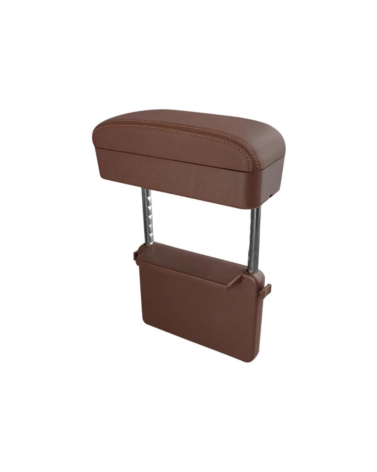 Mittelarmlehne Auto-Armlehnenbox Sitznaht-Aufbewahrungsbox PU-Leder Ellenbogen-Stützpolster Höhenverstellbar Car Armrest Portable Handle(Brown) von HUYHSD