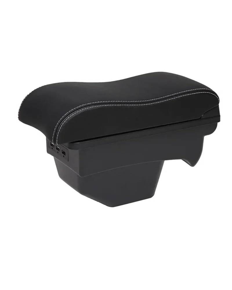 Mittelarmlehne Für 308 2008 2009 2010 2011 2012 T7 SW Für C4 2011 Auto Armlehne Box Retrofit Teile Zentrum Speicher Box USB Car Armrest Portable Handle(Artificial Leather W) von HUYHSD