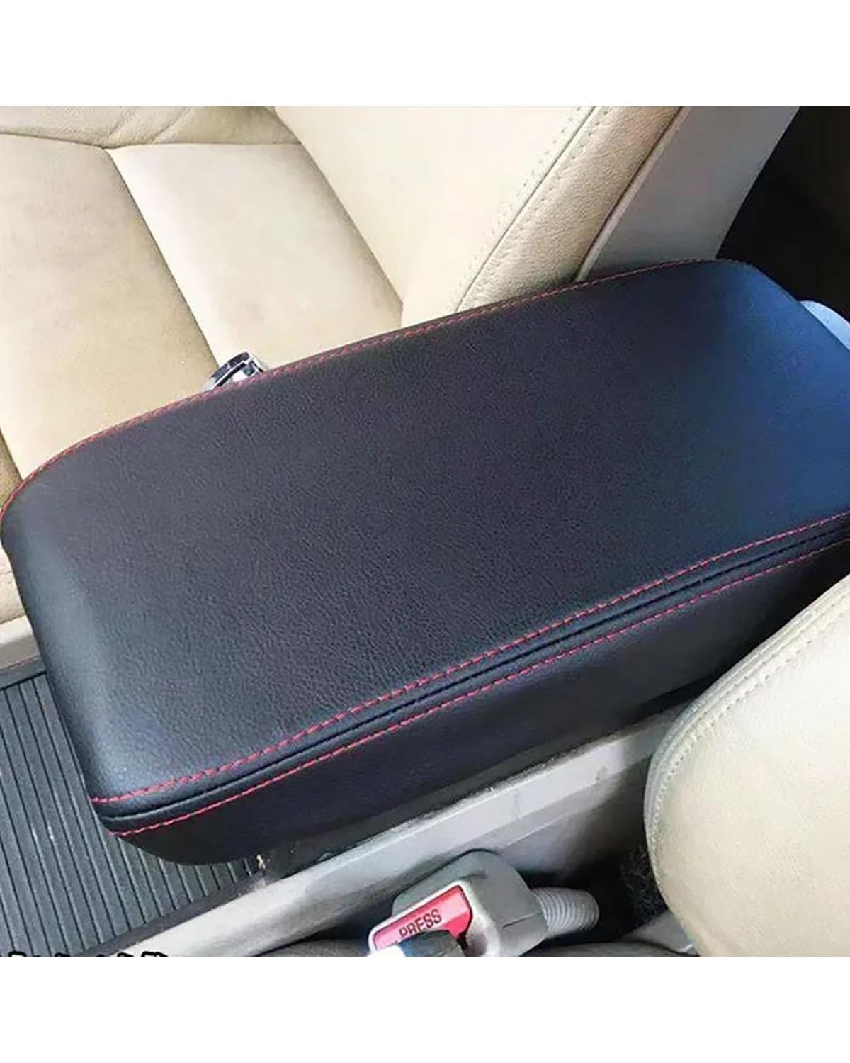 Mittelarmlehne Für Civic 8th Gen Limousine 2006 2007 2008 2009 2010 2011 Auto Center Rest Konsole Abckung Auto Schutzhülle Car Armrest Portable Handle(Black Red Line) von HUYHSD