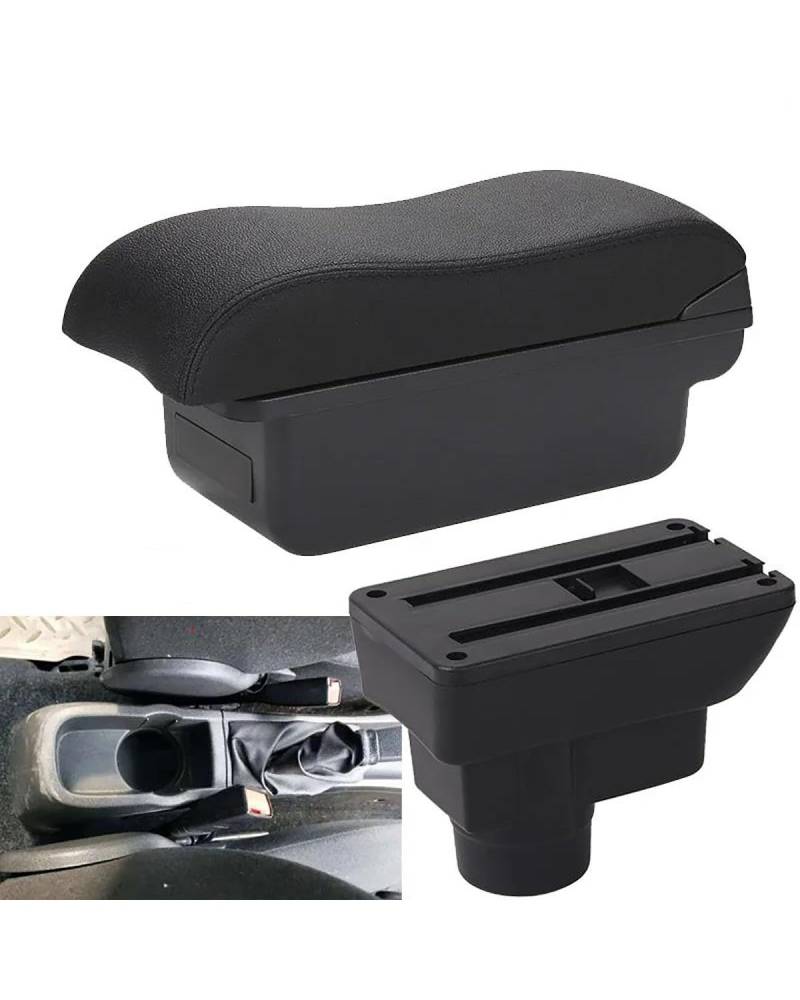 Mittelarmlehne Für Corsa DA 2011 2012 2013 2014 2015 2016 2017 2018 2019 Auto Armlehne Box Auto Lagerung Box Einfache Innen Car Armrest Portable Handle(C2 Black line NO USB) von HUYHSD