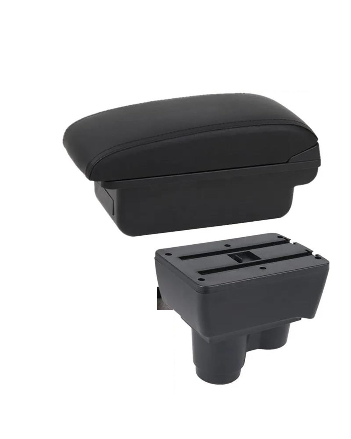 Mittelarmlehne Für Dacia Armlehne Box 2019 2020 2021 2022 2023 2024 Lagerung Box Gewidmet Nachrüstung Innen Auto Zubehör Car Armrest Portable Handle(A1 Black line NO USB) von HUYHSD