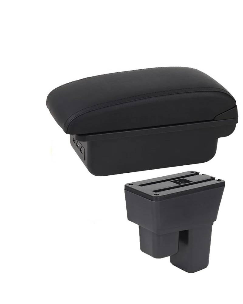 Mittelarmlehne Für Fit Jazz 2 Auto Armlehne Box 2008 2009 2010 2011 2012 2013 Lagerung Box Auto Zubehör Car Armrest Portable Handle(B1 Black line 3 USB) von HUYHSD