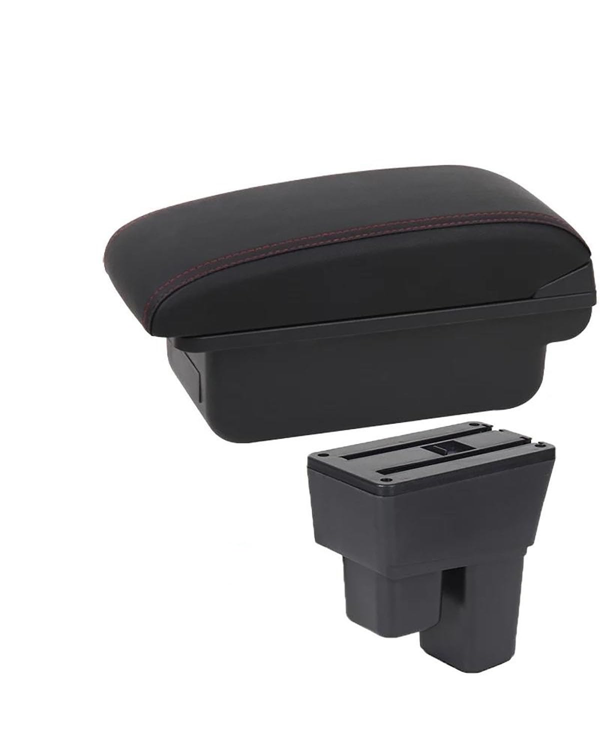 Mittelarmlehne Für Fit Jazz 2 Auto Armlehne Box 2008 2009 2010 2011 2012 2013 Lagerung Box Auto Zubehör Car Armrest Portable Handle(C2 Red line No USB) von HUYHSD