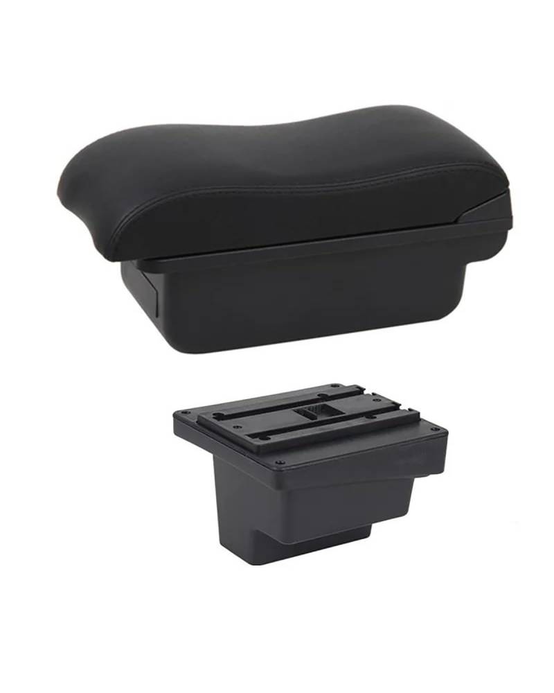 Mittelarmlehne Für Für L Auto Mittelkonsole Erweiterbare Aufbewahrungsbox USB Auto Armlehne Box Car Armrest Portable Handle(B2 Black Line) von HUYHSD