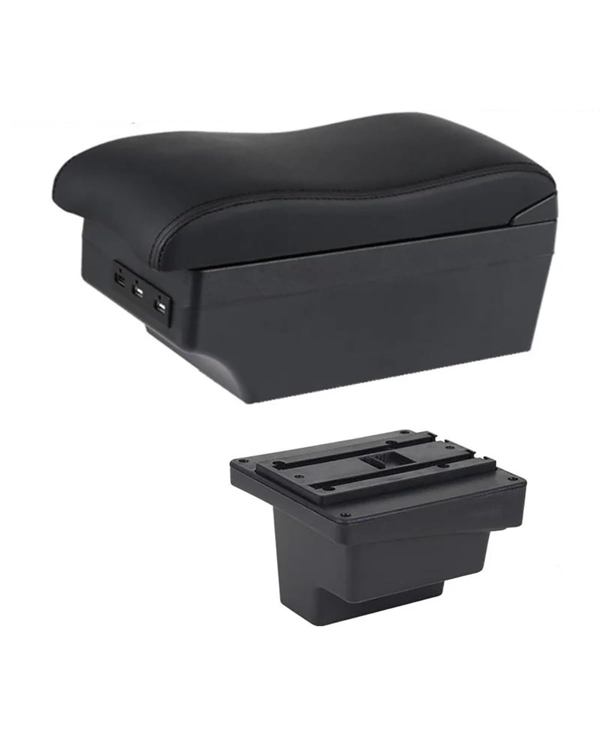 Mittelarmlehne Für Für L Auto Mittelkonsole Erweiterbare Aufbewahrungsbox USB Auto Armlehne Box Car Armrest Portable Handle(C2 Black Line) von HUYHSD