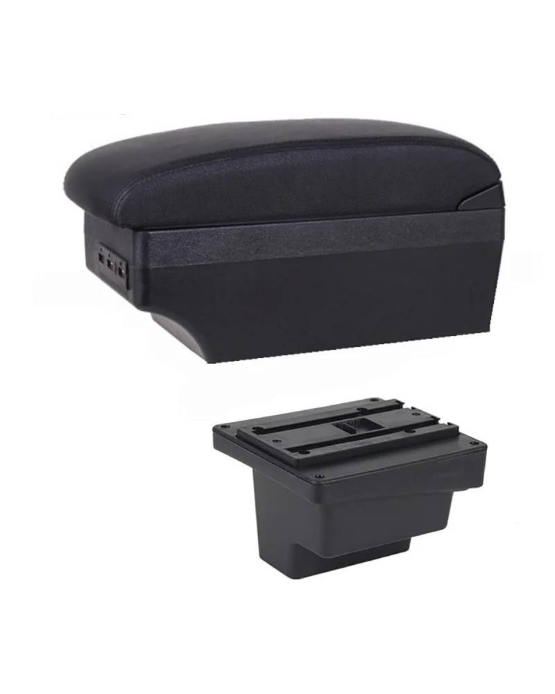 Mittelarmlehne Für Für L Auto Mittelkonsole Erweiterbare Aufbewahrungsbox USB Auto Armlehne Box Car Armrest Portable Handle(E1 Red Linea) von HUYHSD