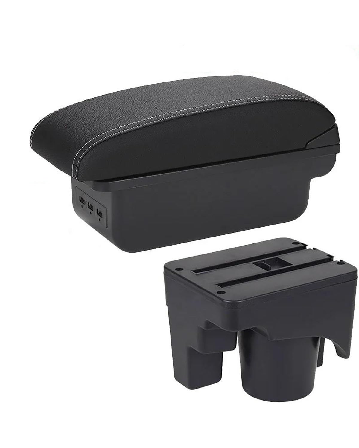 Mittelarmlehne Für Golf Für 6 5 Mk6 MK5 Für Jetta 5 Sagitar 2012-2019 Armlehne Box Auto armlehne Lagerung Box Innen Details Car Armrest Portable Handle(B3 Black White 3USB) von HUYHSD