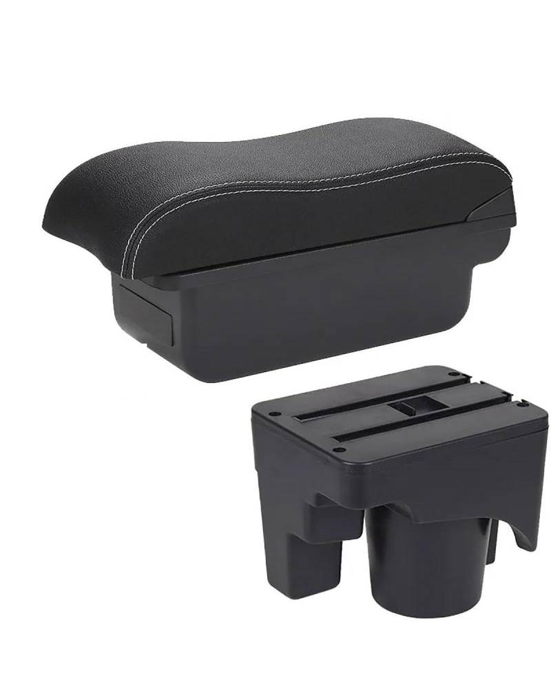 Mittelarmlehne Für Golf Für 6 Für Sagitar Für 5 Mk6 MK5 Für Jetta 5 2011-2019 Armlehne Box Auto Armlehne Auto Lagerung Box Car Armrest Portable Handle(C3 Black White NOUSB) von HUYHSD