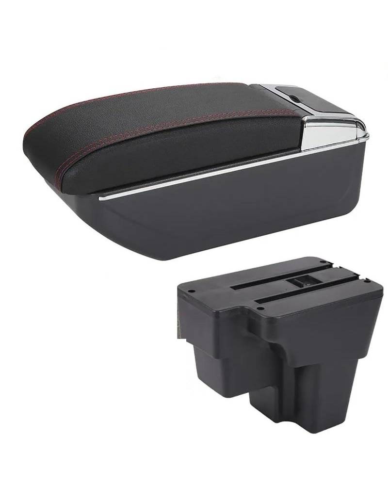 Mittelarmlehne Für KIA Für Rio Armlehne Box Für KIA Für STONIC Für Cerato Auto Armlehne 2010 2011 2012 2013 2014 2015-2022 Car Armrest Portable Handle(D1 Black red No USB) von HUYHSD