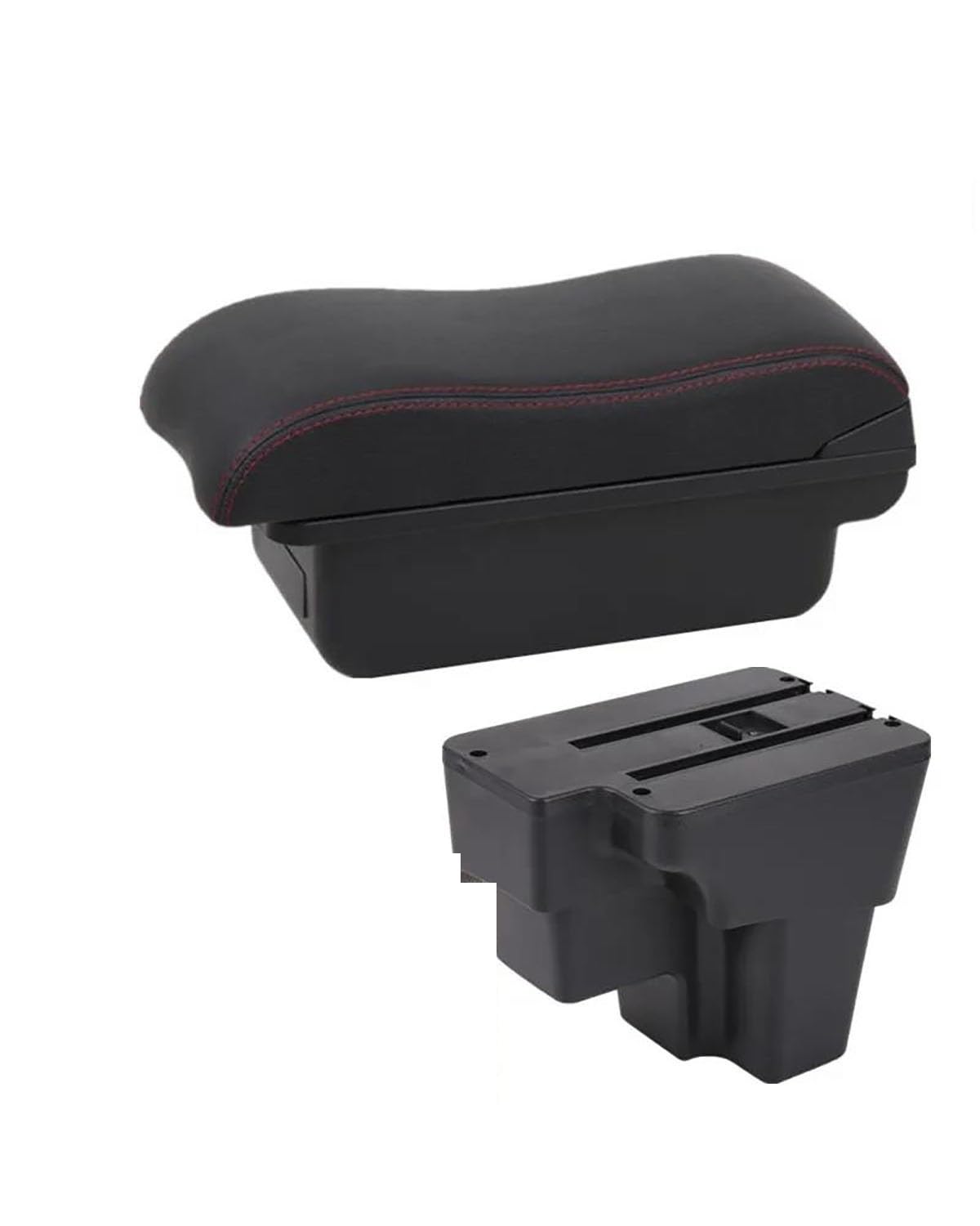 Mittelarmlehne Für KIA Für STONIC Für Rio lx Für Cerato 2015-2024 Auto Armlehne Box Zentrum Speicher Box Retrofit Teil Auto zubehör Car Armrest Portable Handle(A2 Black red NO USB) von HUYHSD