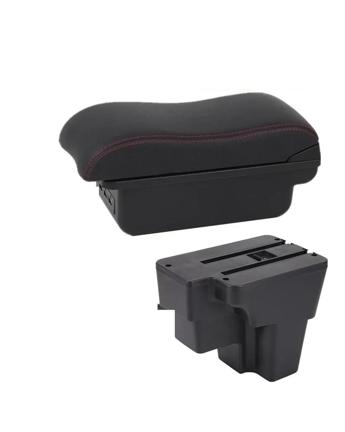 Mittelarmlehne Für KIA Für STONIC Für Rio lx Für Cerato 2015-2024 Auto Armlehne Box Zentrum Speicher Box Retrofit Teil Auto zubehör Car Armrest Portable Handle(B2 Black red 3USB) von HUYHSD