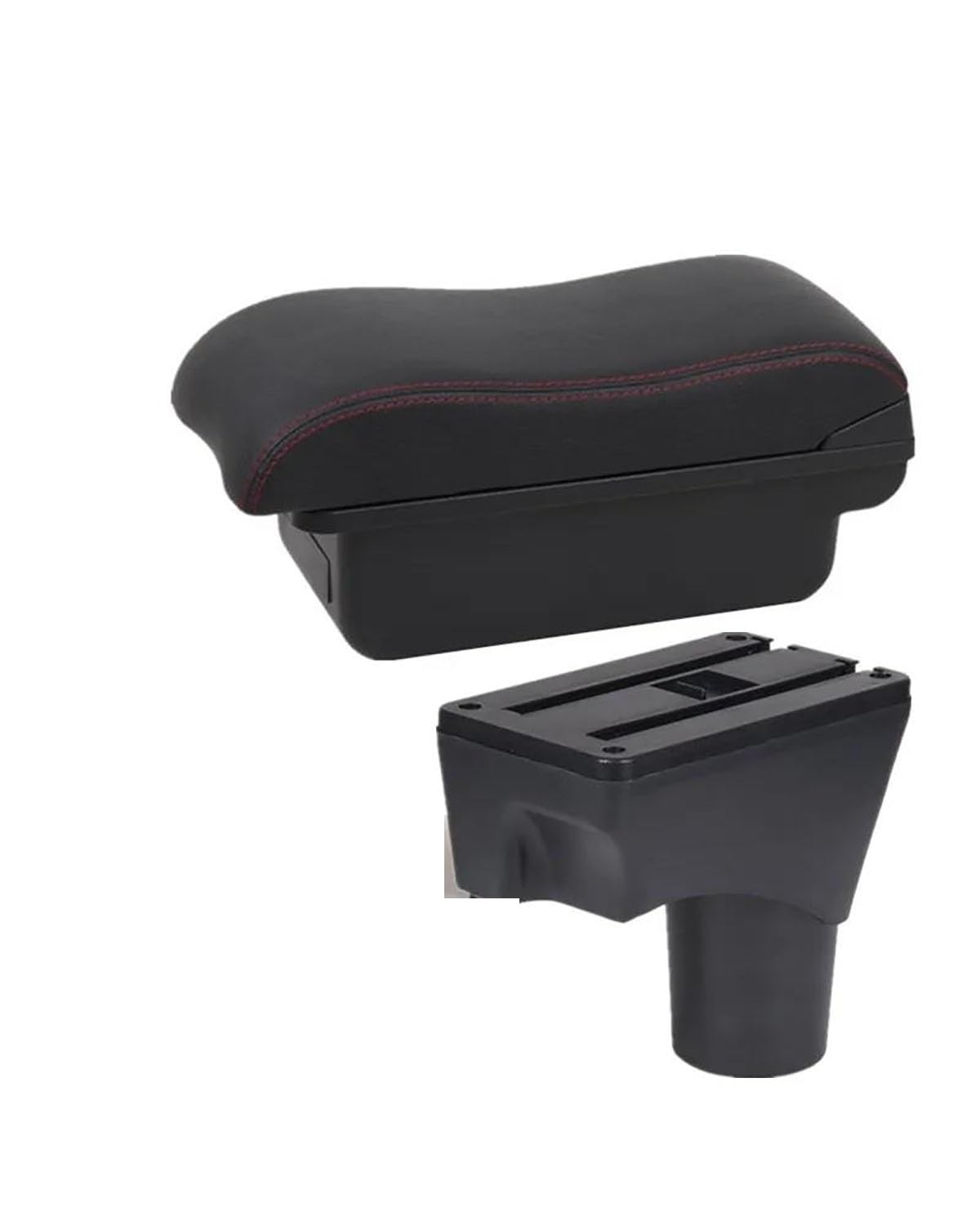 Mittelarmlehne Für Micra K13 MK4 IV Sunny 2010 2011 2012 2013 2014 2015 2016 2017-2023 Armlehne Box Konsole Car Armrest Portable Handle(A2 Black red NO USB) von HUYHSD