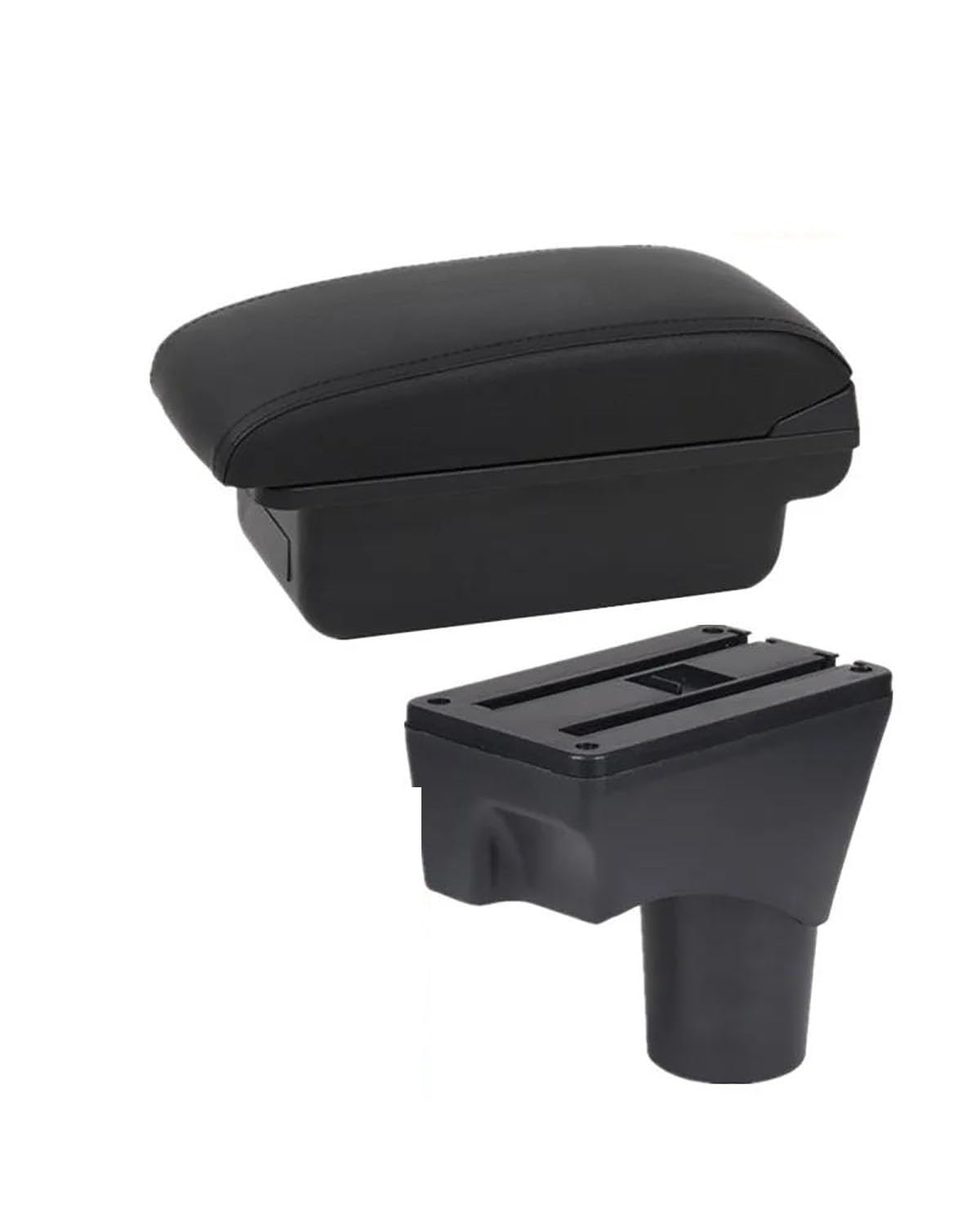 Mittelarmlehne Für Micra K13 MK4 IV Sunny Armlehne Box Auto Armlehne Box 2010-2023 Lagerung Box Innen Auto Zubehör Car Armrest Portable Handle(A1 Black line NO USB) von HUYHSD