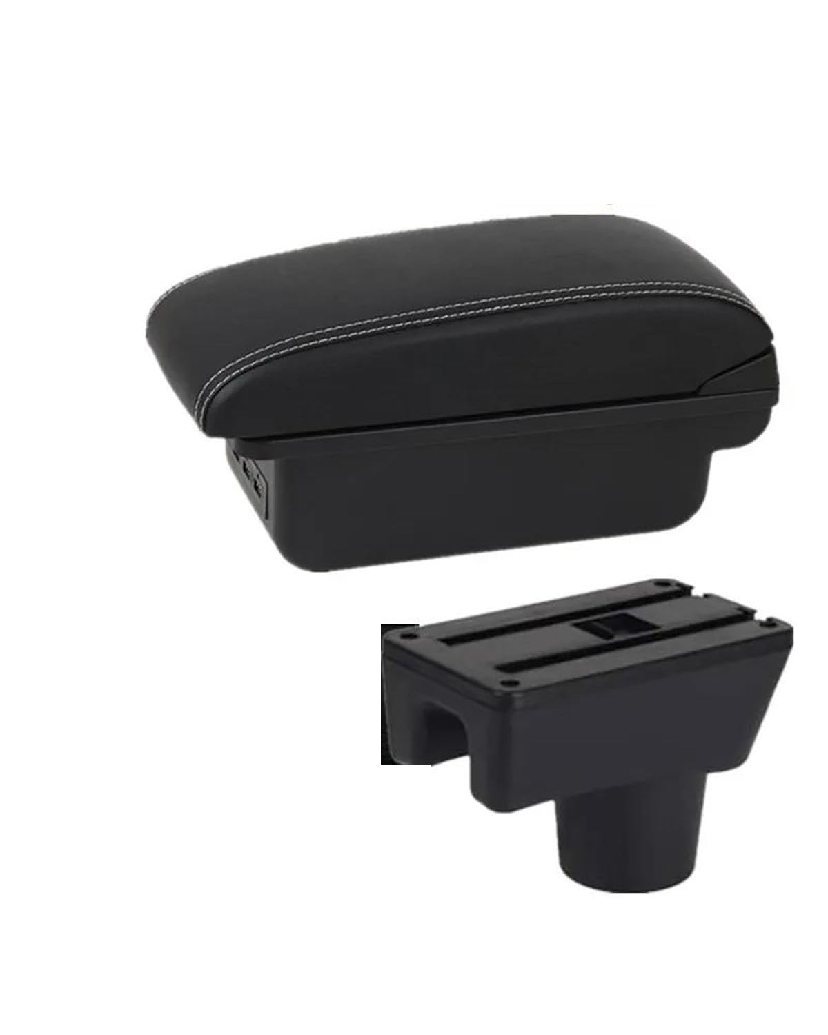 Mittelarmlehne Für MitsubishiES Für Attrage Für Mirage Für Space Für Star Auto Armlehne Box Retrofit Teile Auto Zubehör Lagerung Box Car Armrest Portable Handle(B1 Black White 3USB) von HUYHSD