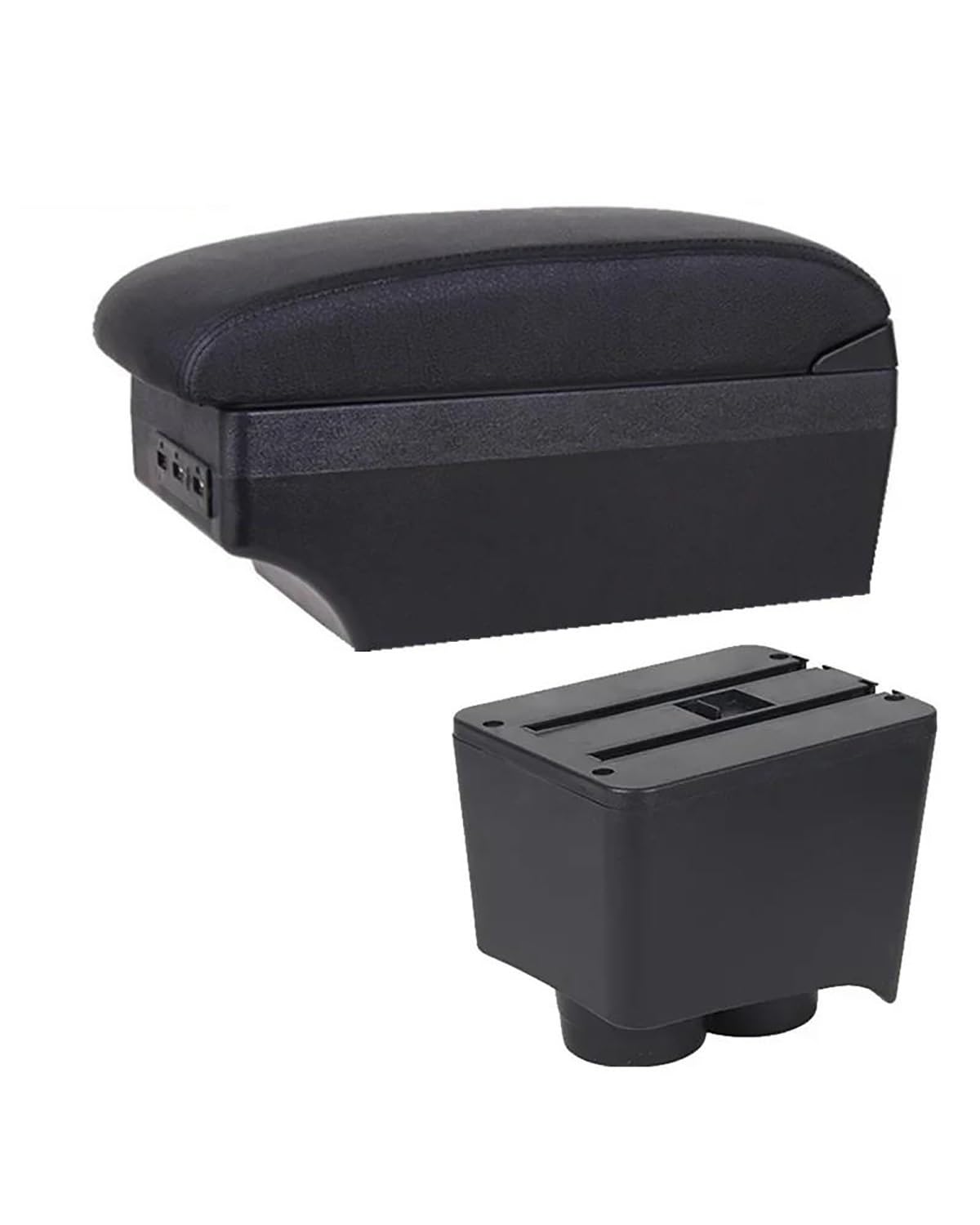 Mittelarmlehne Für Polo Für Mk4 2002 2003 2004 2005 2006 2007 2008 2009 2010 Auto Armlehne Box Center Console Lagerung USB Car Armrest Portable Handle(E1 Black Line) von HUYHSD