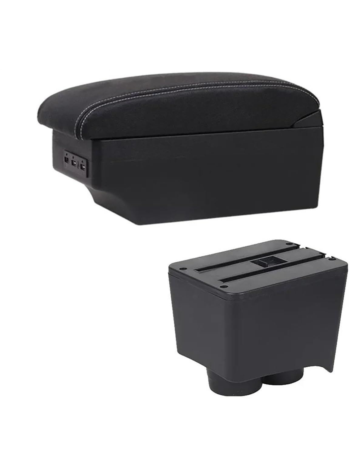 Mittelarmlehne Für Polo Für Mk4 2002 2003 2004 2005 2006 2007 2008 2009 2010 Auto Armlehne Box Center Console Lagerung USB Car Armrest Portable Handle(E1 White Line) von HUYHSD