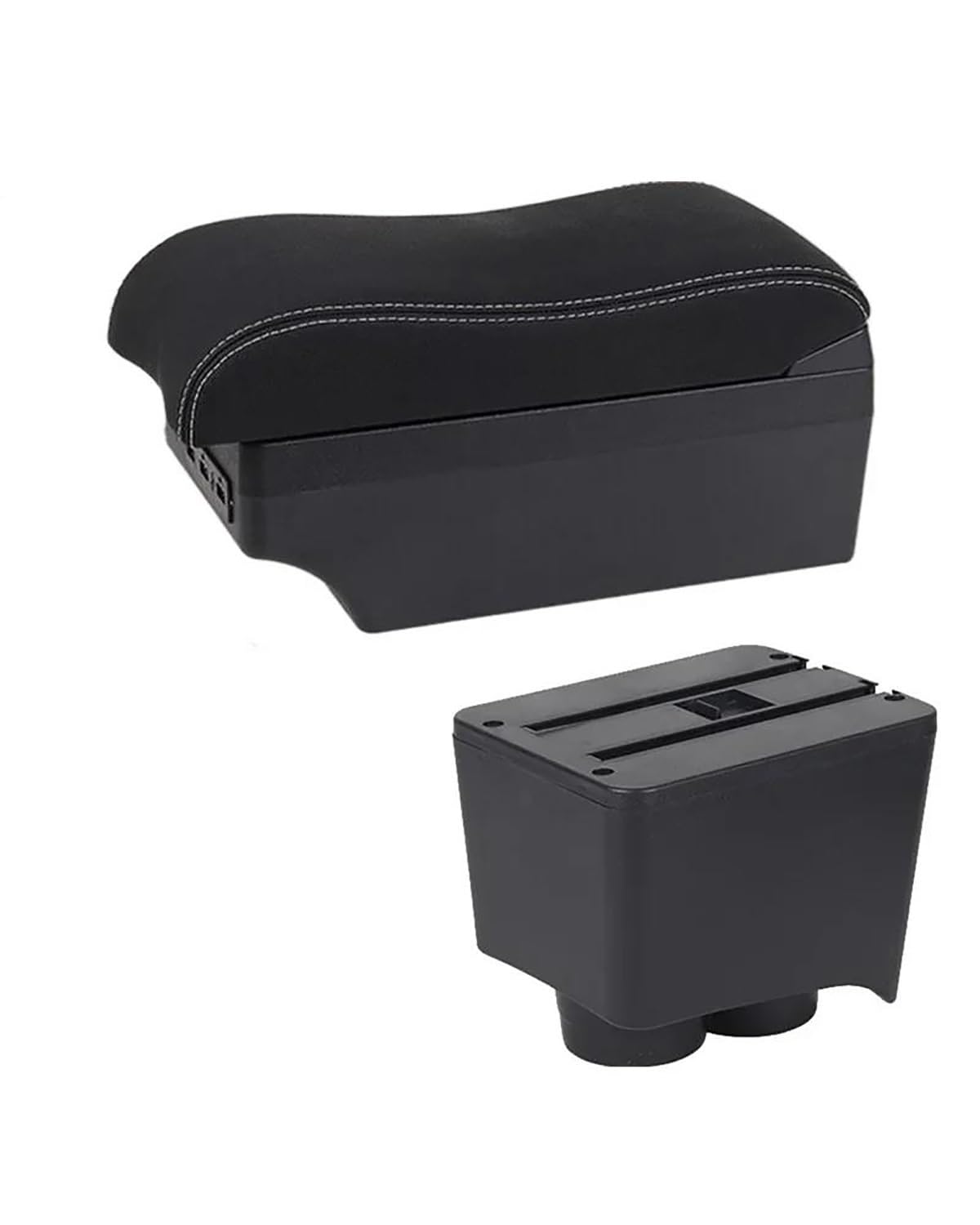 Mittelarmlehne Für Polo Für Mk4 2002 2003 2004 2005 2006 2007 2008 2009 2010 Auto Armlehne Box Center Console Lagerung USB Car Armrest Portable Handle(E2 White Line) von HUYHSD