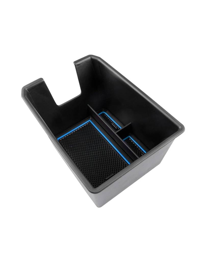 Mittelarmlehne Für Q4 Für E-tron 2021 2022 2023 rutschfeste Gummi Armlehne Aufbewahrungsbox Zubehör Auto Zentrale Aufbewahrungsbox Car Armrest Portable Handle(Blue) von HUYHSD