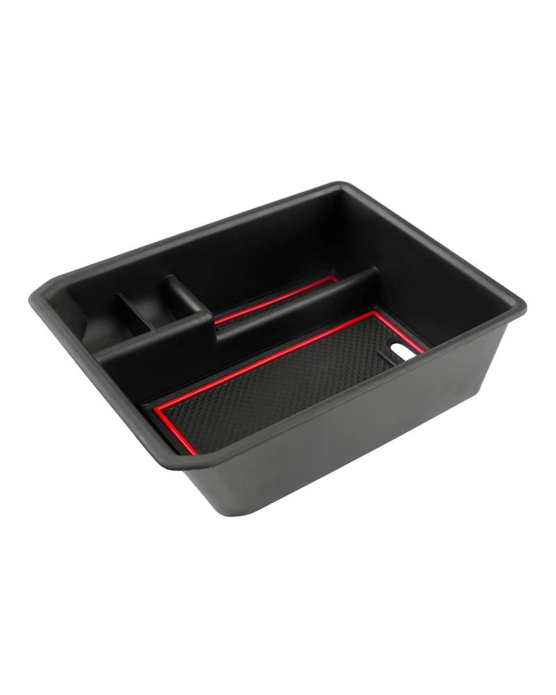 Mittelarmlehne Für Q4 Für E-tron 2021 2022 2023 rutschfeste Gummi Armlehne Aufbewahrungsbox Zubehör Auto Zentrale Aufbewahrungsbox Car Armrest Portable Handle(Red1) von HUYHSD