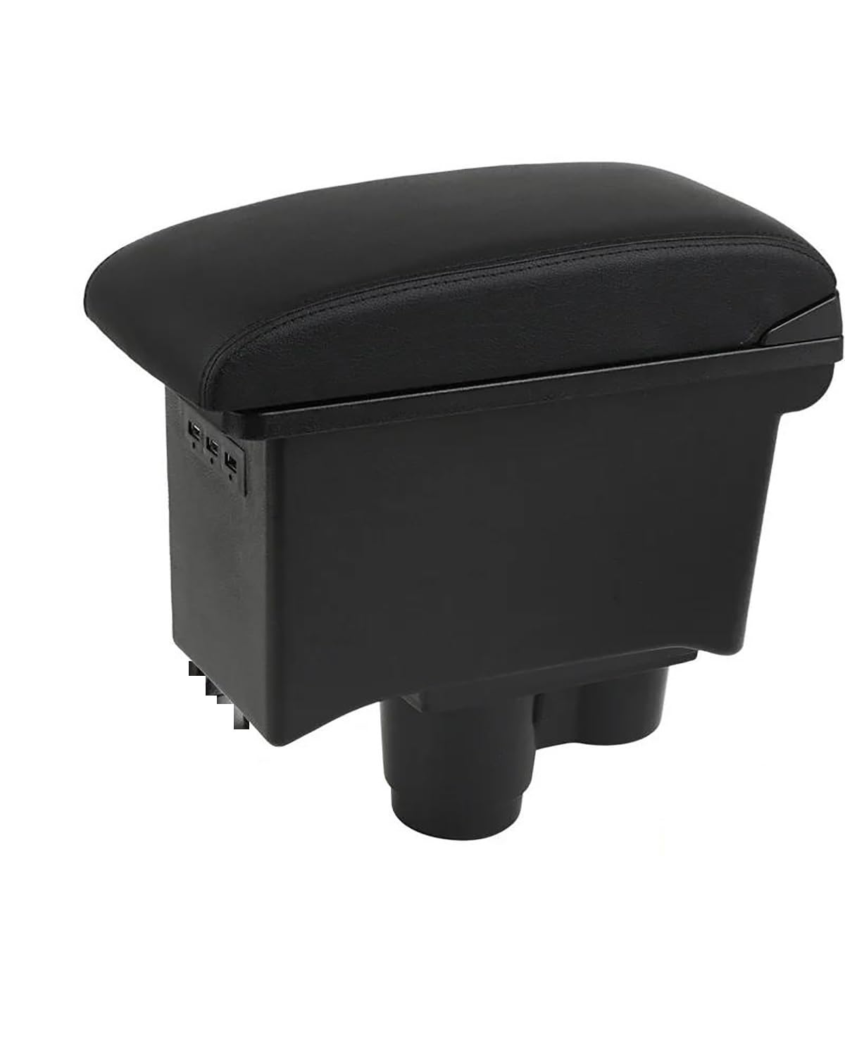 Mittelarmlehne Für RenaultES Für Dacia 2 3 Armlehne Box 2019 2020 2021 2022 Auto Zentrale Konsole Lagerung Doppel Auto Zubehör Car Armrest Portable Handle(A2 Black Leather) von HUYHSD