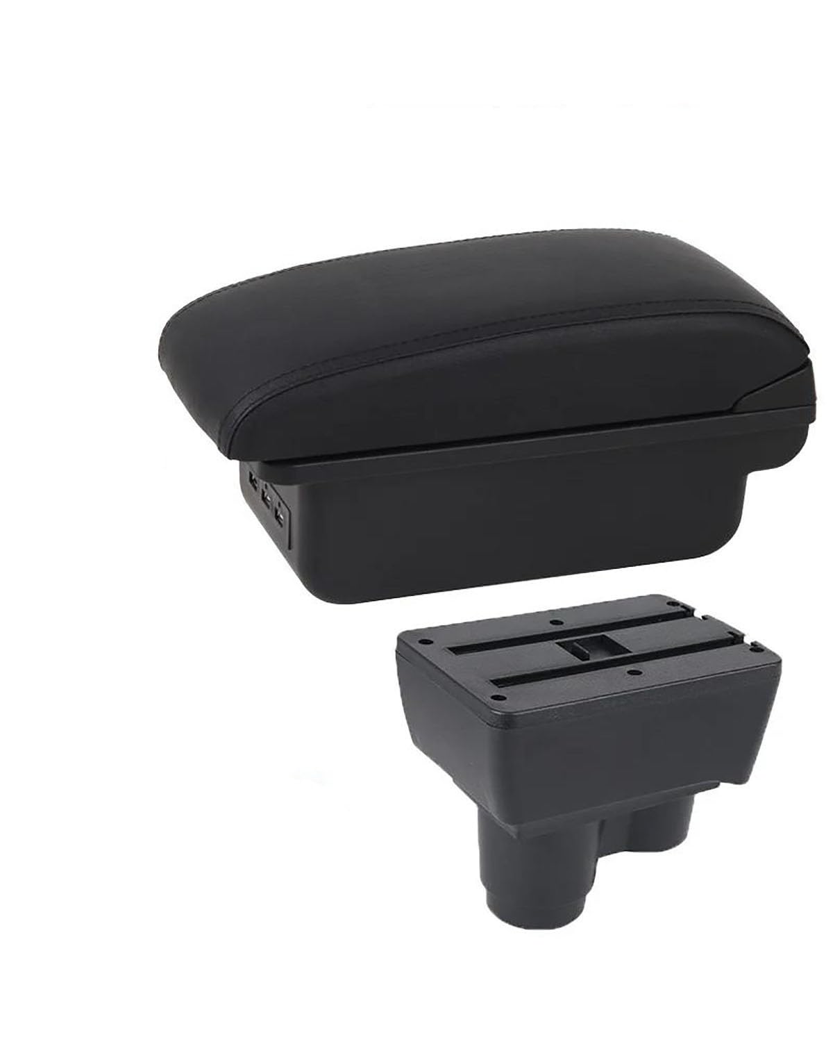 Mittelarmlehne Für RenaultES Für Dacia Auto Armlehne Box 2019 2020 2021 2022 Center Console Storage Box Dekoration Zubehör Car Armrest Portable Handle(B1 Black line 3 USB) von HUYHSD