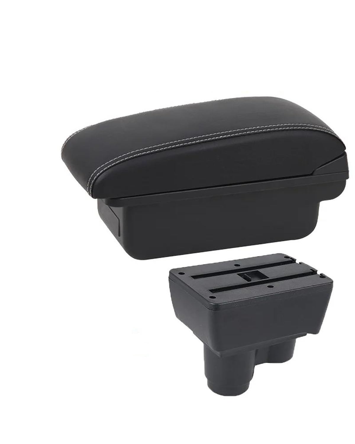 Mittelarmlehne Für RenaultES Für Dacia Auto Armlehne Box 2019 2020 2021 2022 Center Console Storage Box Dekoration Zubehör Car Armrest Portable Handle(C3 White line NoUSB) von HUYHSD